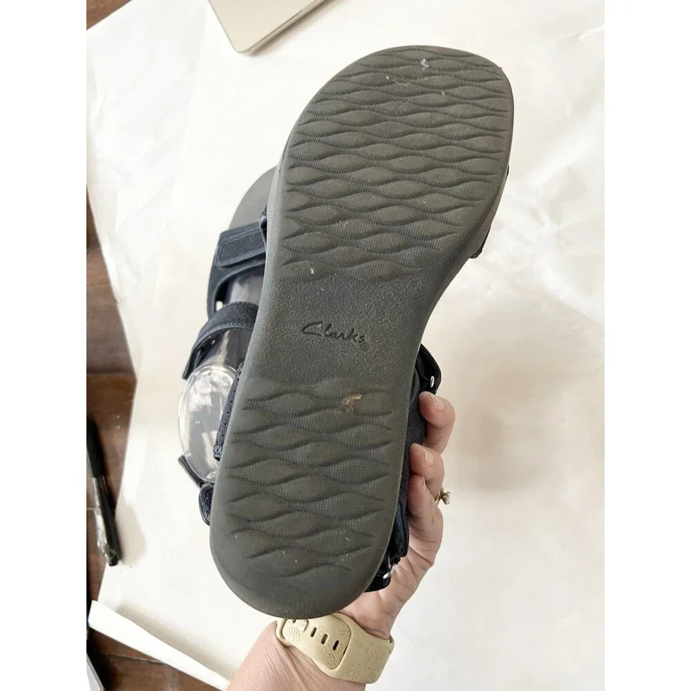 Clark’s Cloudsteppers Brizo Sammie Athletic Navy Sandals Size 9 W Wide E Clarks